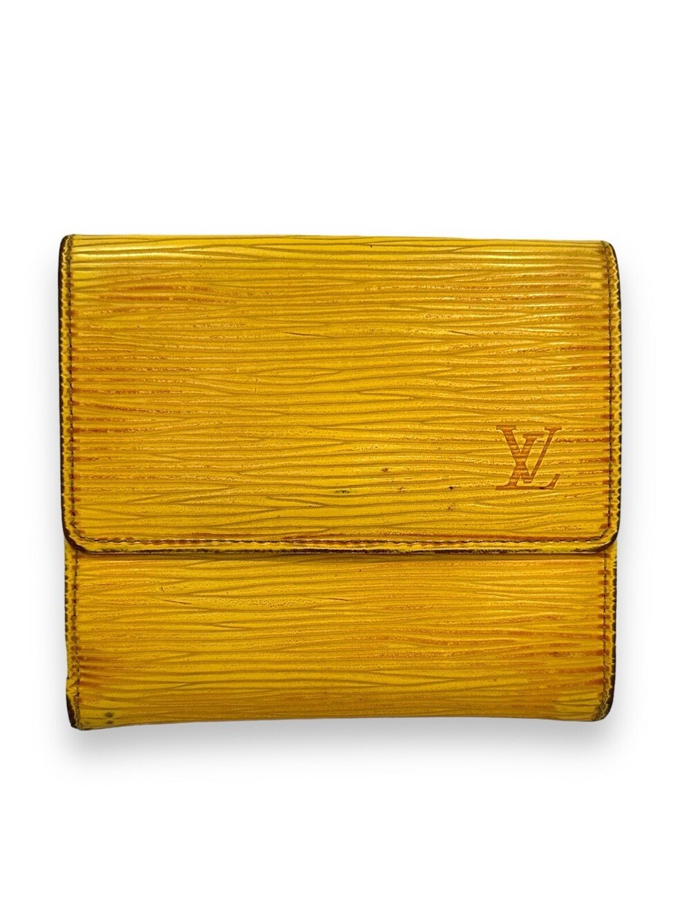 Louis Vuitton Yellow Epi Portefeuille Elise Wallet Trifold Coin Purse Leather